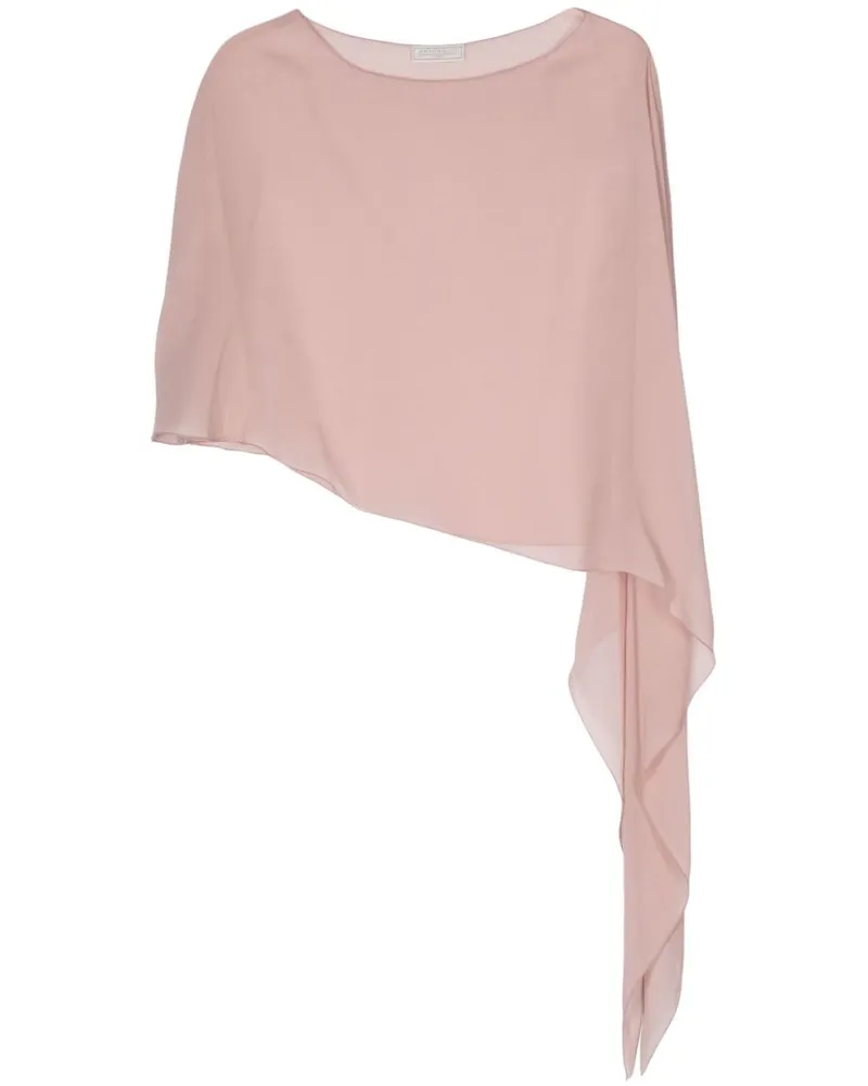 Antonelli Firenze Asymmetrische Seidenbluse Rosa