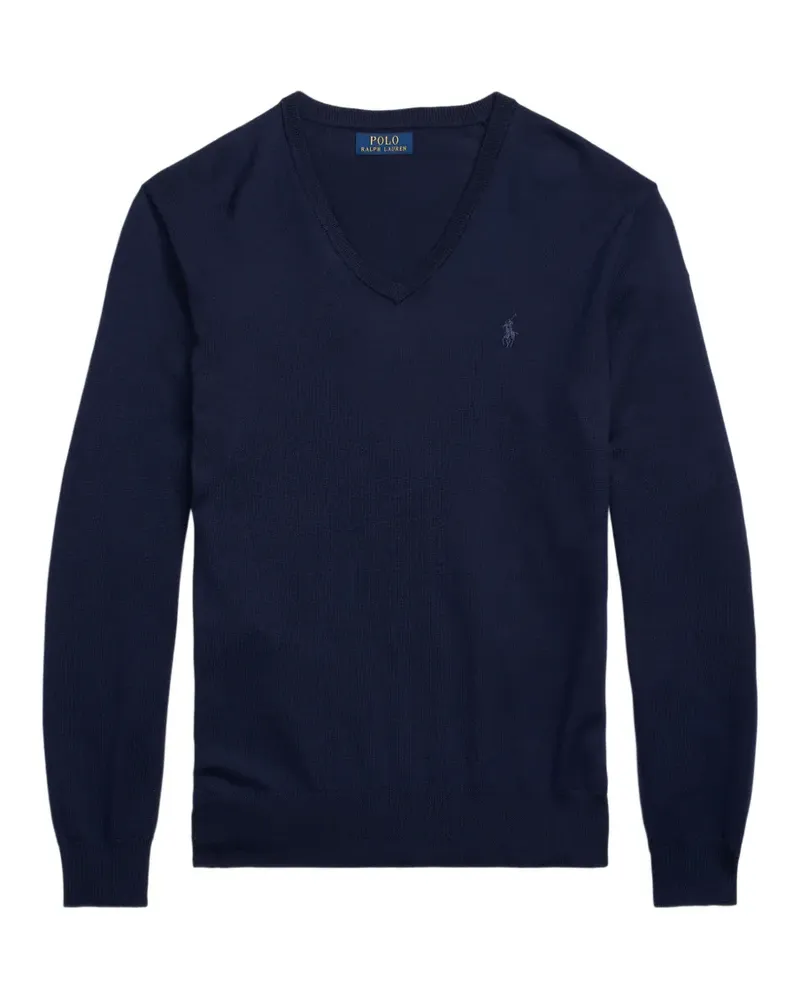 Ralph Lauren logo-embroidered V-neck sweater - Blau Blau