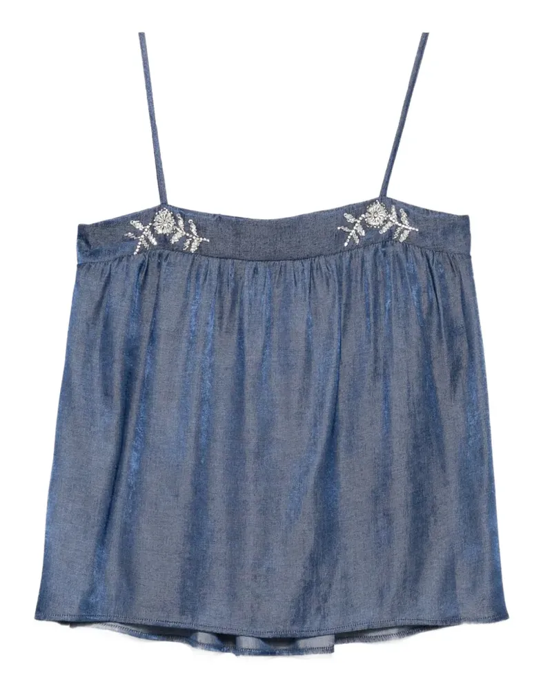 Liu Jo bead-embellished top - Blau Blau