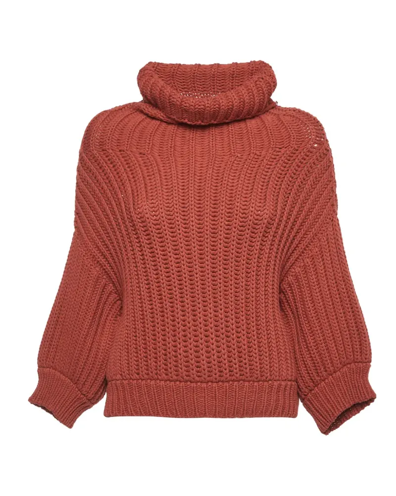 Brunello Cucinelli rib-knit turtle-neck sweater - Rot Rot
