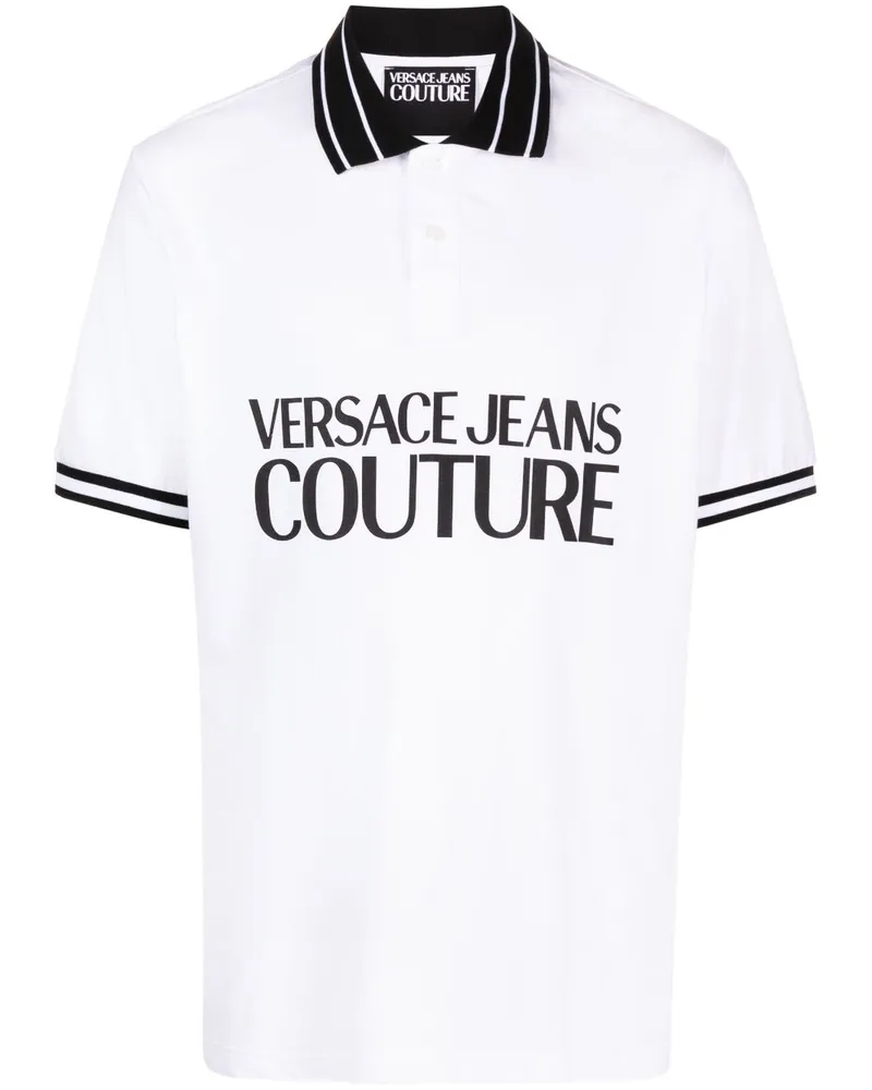 Versace Jeans Poloshirt mit Logo-Print - Weiß Weiß