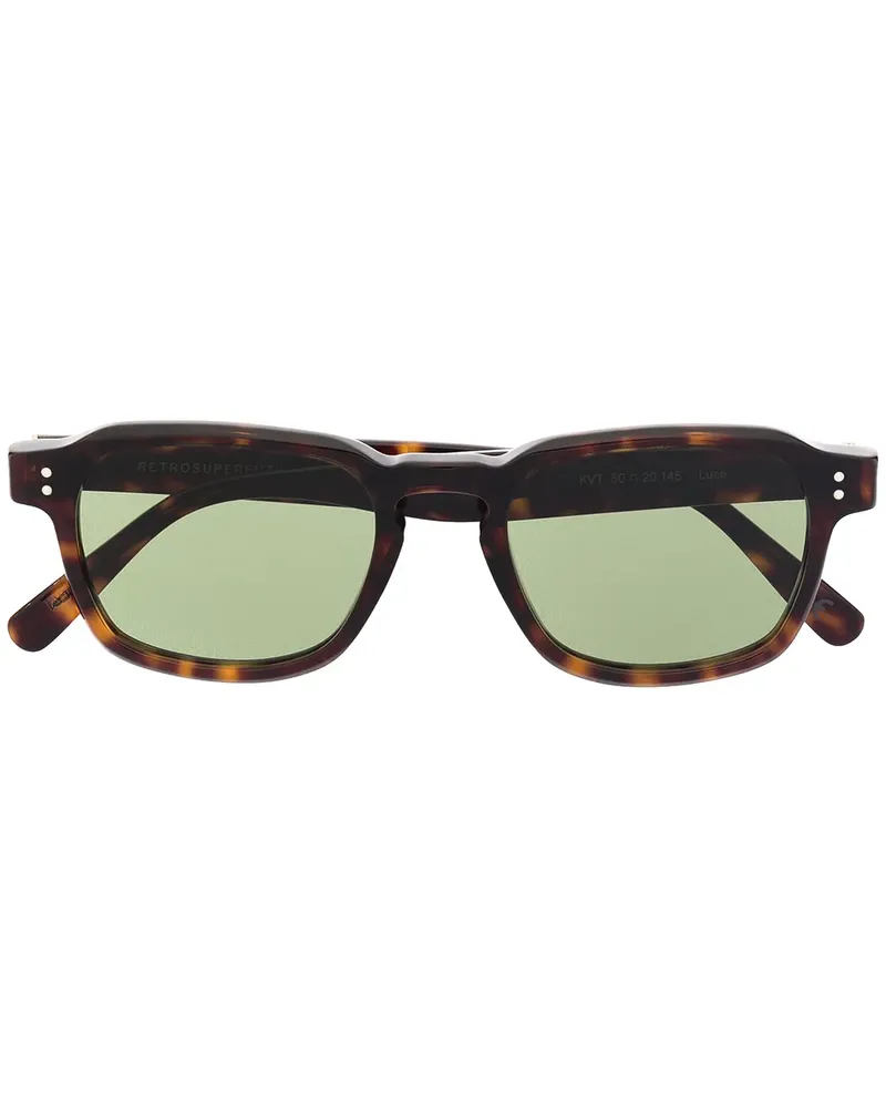 RETROSUPERFUTURE Eckige Sonnenbrille in Schildpattoptik - Grün Grün
