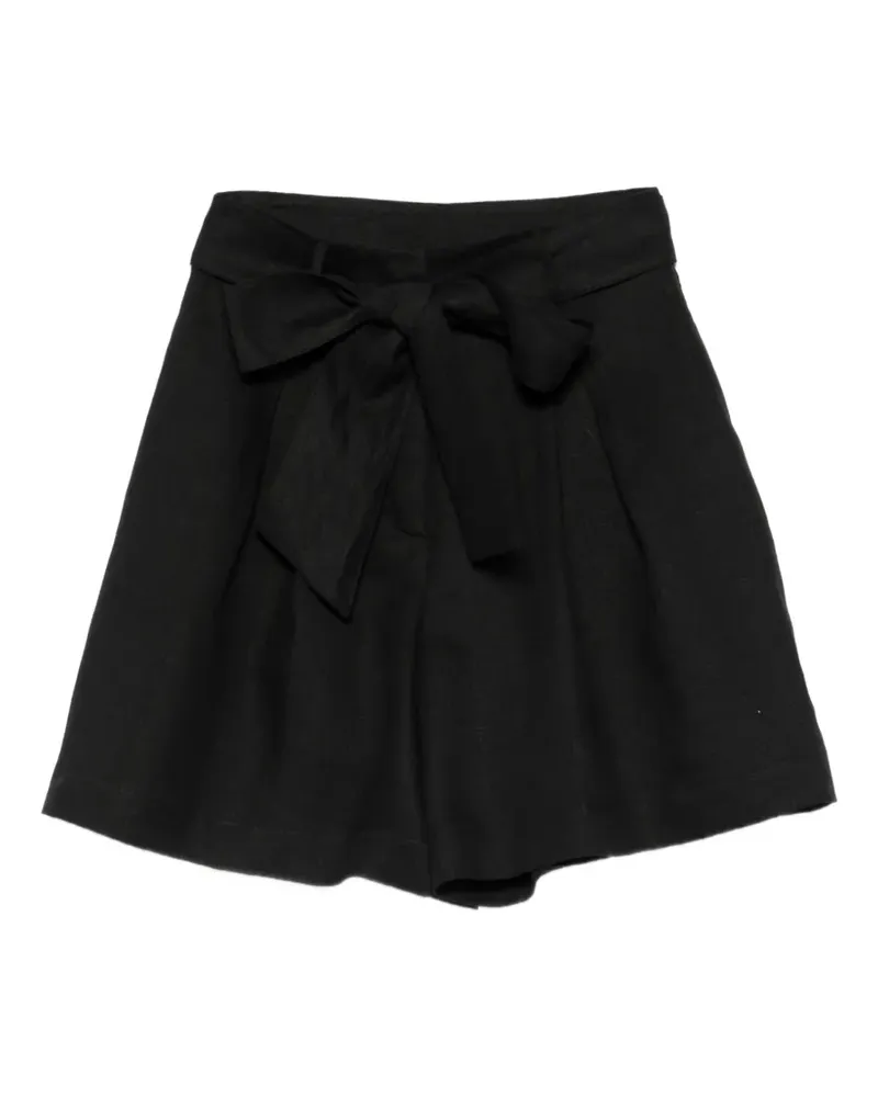 Liviana Conti tie-waist pleated shorts - Schwarz Schwarz