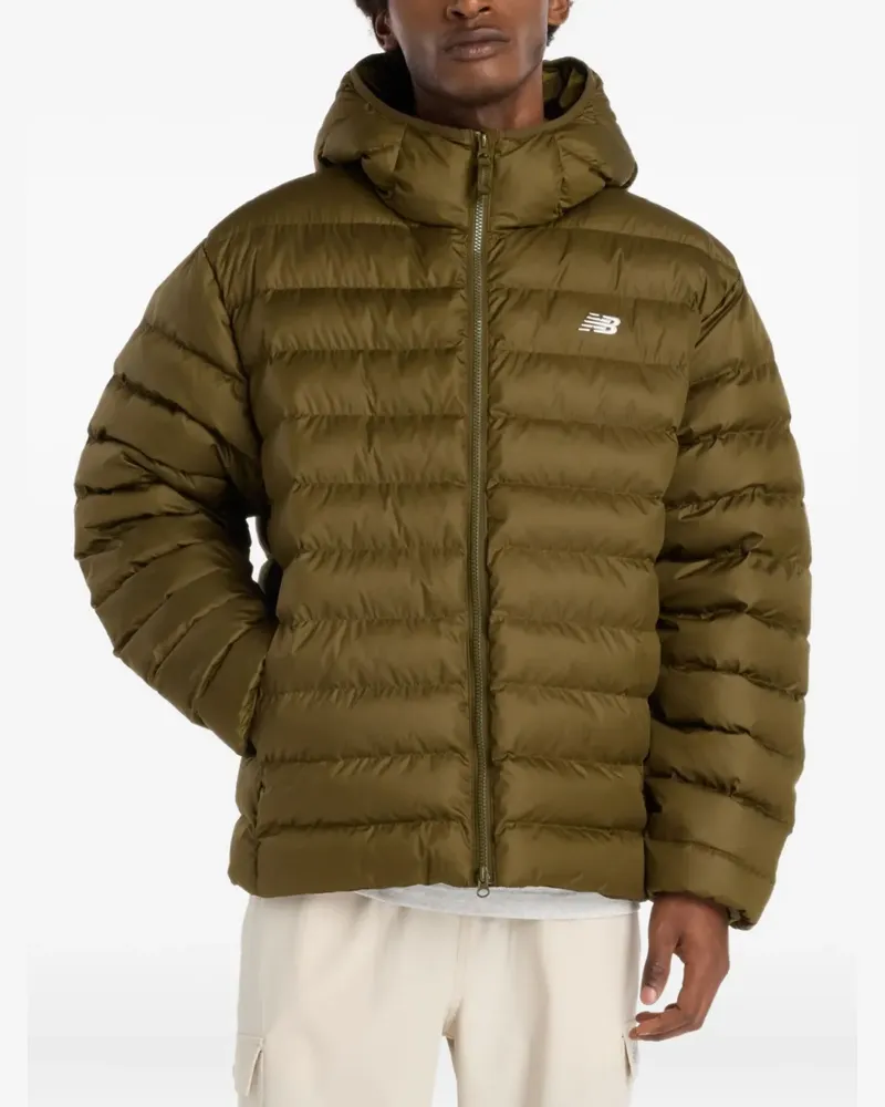 New Balance Gefütterte Kapuzenjacke - Grün Grün