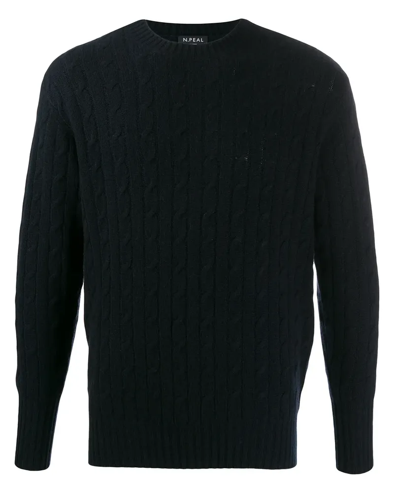 N.Peal Pullover mit Zopfmuster - Blau Blau