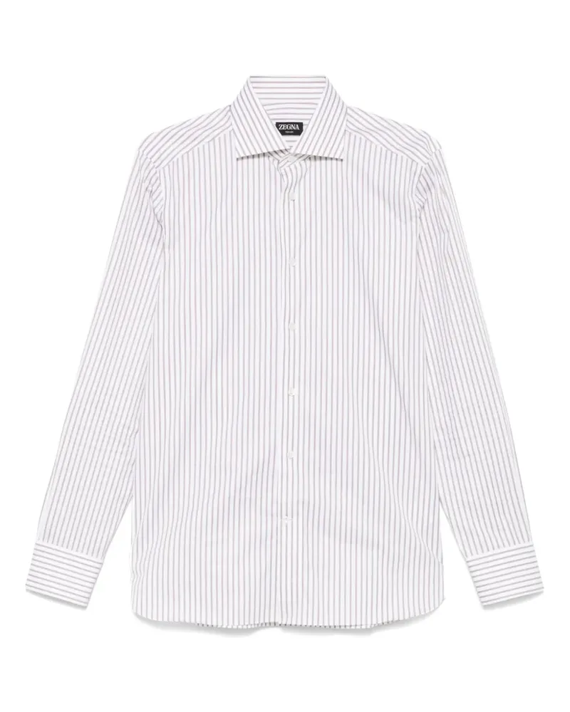 Ermenegildo Zegna Gestreiftes Hemd - Weiß Weiß