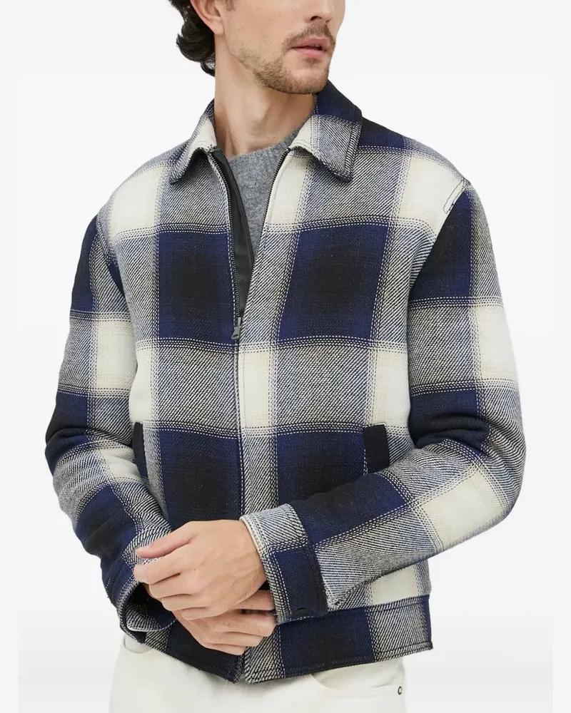Sisley Karierte Hemdjacke mit Reißverschluss - Blau Blau
