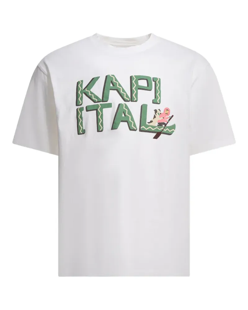 KAPITAL T-Shirt mit Logo-Print - Weiß Weiß
