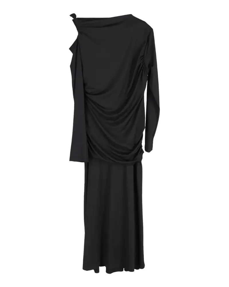 Victoria Beckham ruched-detail midi dress - Schwarz Schwarz