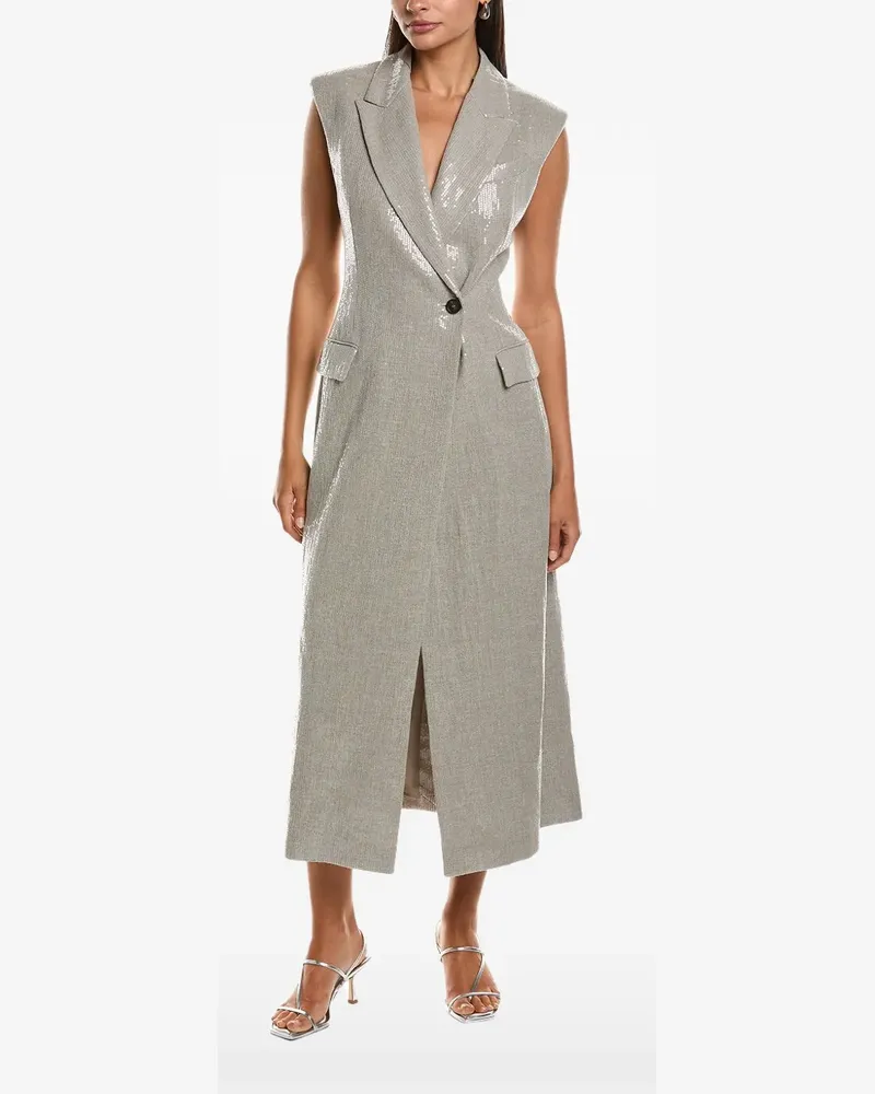 Brunello Cucinelli sequin-embellished tailored dress - Grau Grau