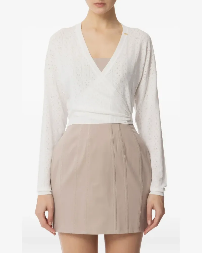 Elisabetta Franchi openwork wrap-effect sweater - Nude Nude