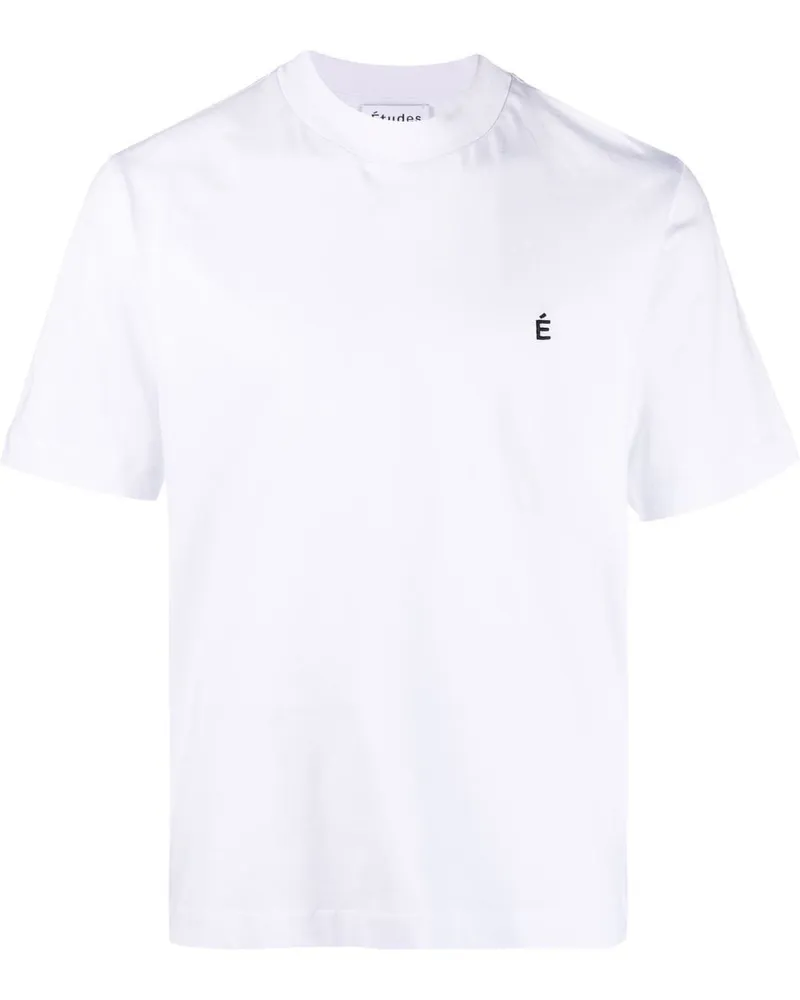 Études Studio T-Shirt aus Bio-Baumwolle mit Logo Weiß