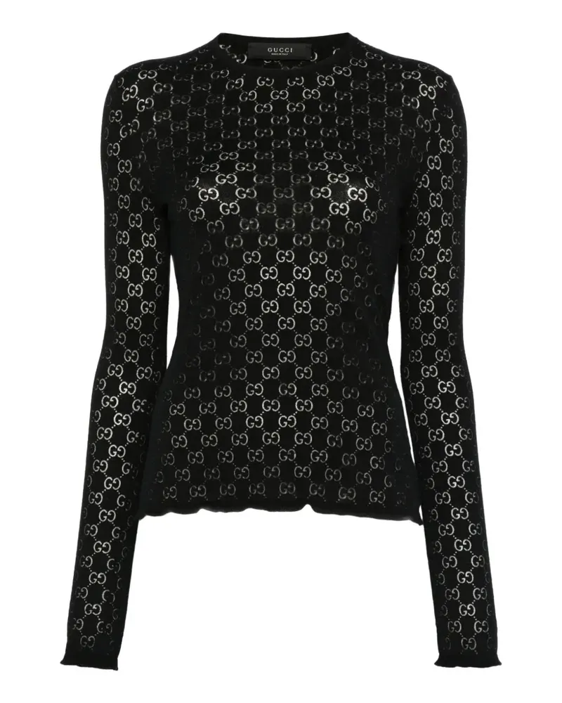 Gucci Oberteil mit GG-Muster - Schwarz Schwarz