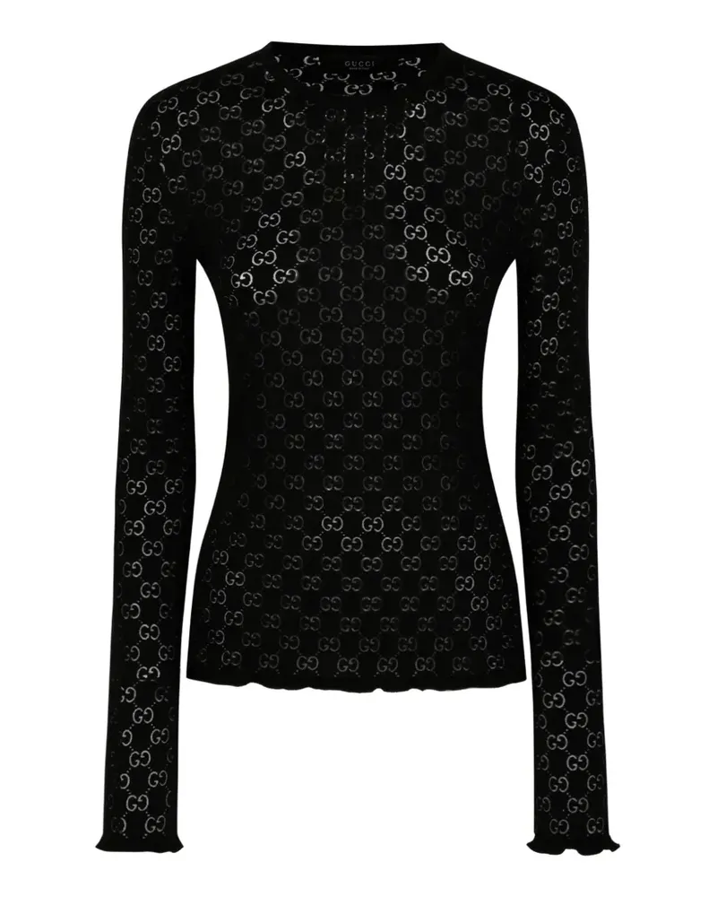 Gucci Oberteil mit GG-Muster - Schwarz Schwarz