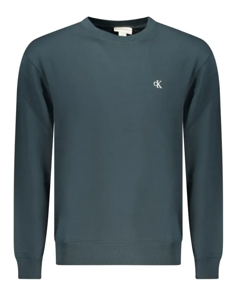 Calvin Klein logo-embroidered cotton sweater - Blau Blau