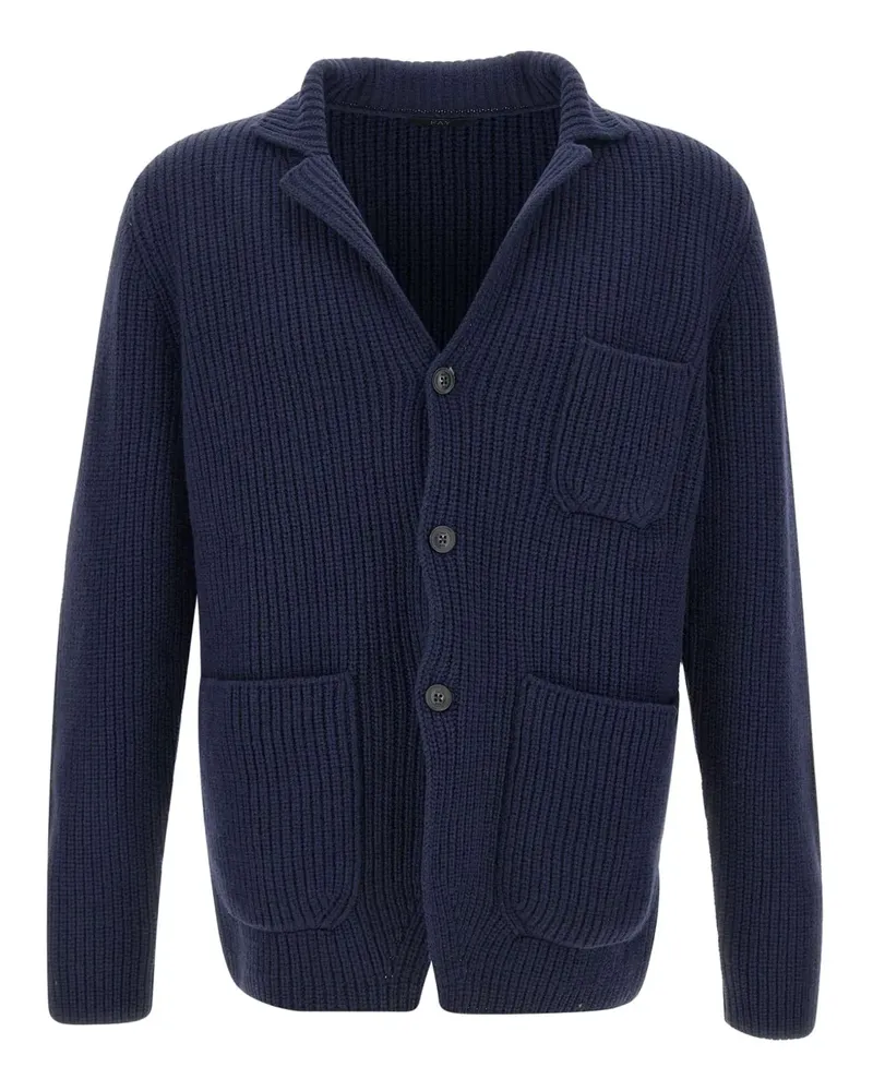 Fay Cardigan mit aufgesetzten Taschen - Blau Blau