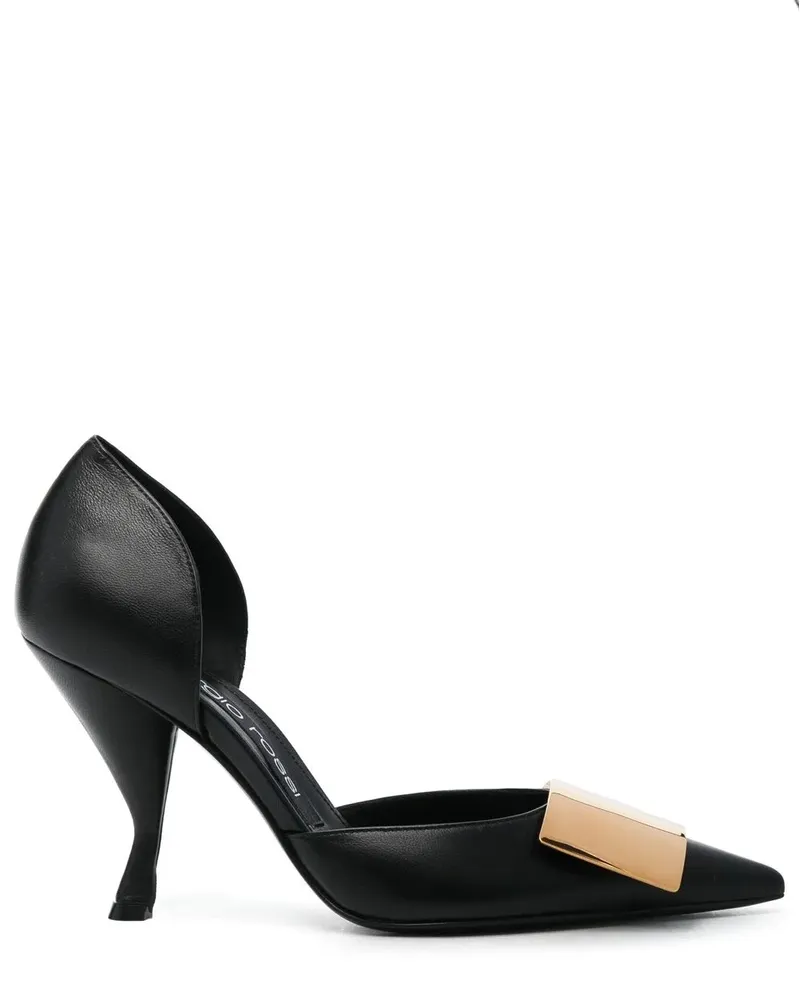 Sergio Rossi Pumps mit Logo-Schild - Schwarz Schwarz