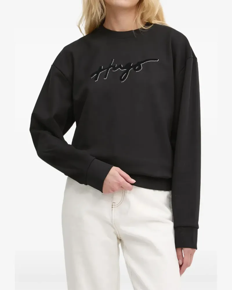 HUGO BOSS logo-embellished crew-neck sweatshirt - Schwarz Schwarz