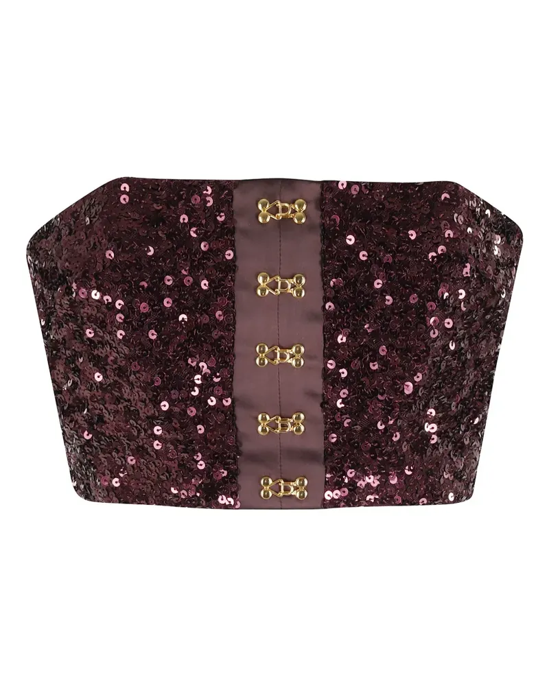 Elisabetta Franchi sequin-embellished cropped top - Rot Rot