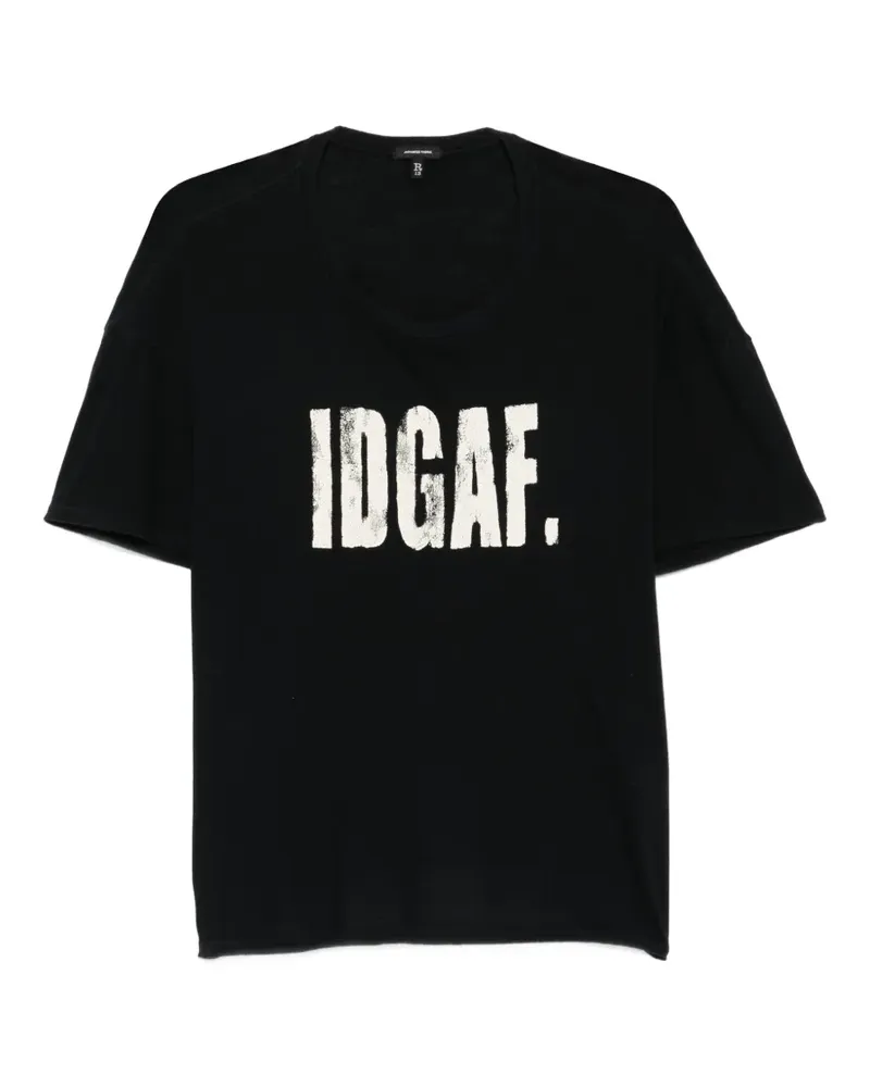 R13 I Don't Give A F graphic-print T-shirt - Schwarz Schwarz