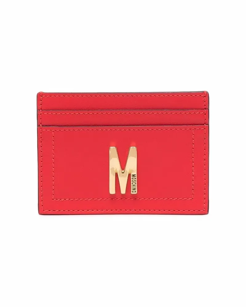 Moschino Kartenetui mit Logo-Schild - Rot Rot