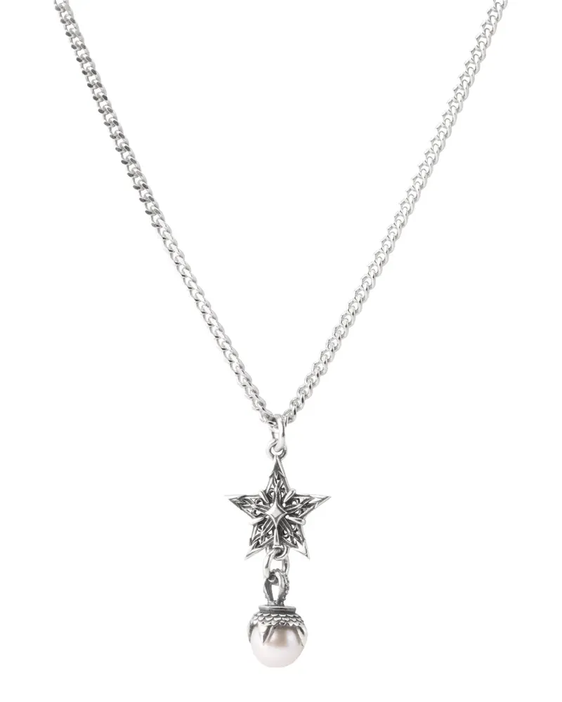 Emanuele Bicocchi Stella Halskette mit Perlenanhänger - Silber Silber