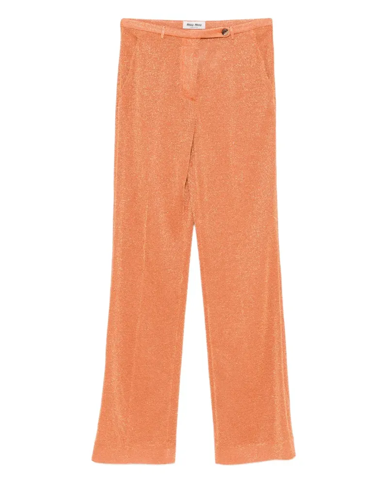 Miu Miu Lurex-Hose mit Bügelfalten - Orange Orange