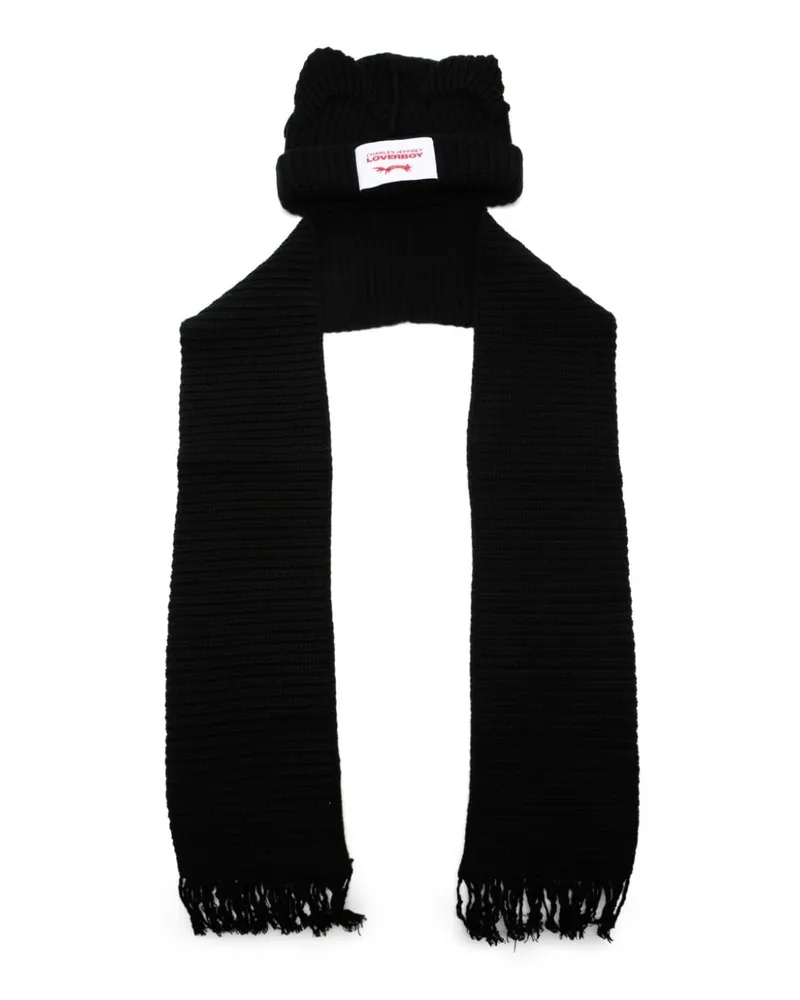 Charles Jeffrey Loverboy Chunky Beanie mit Ohren - Schwarz Schwarz