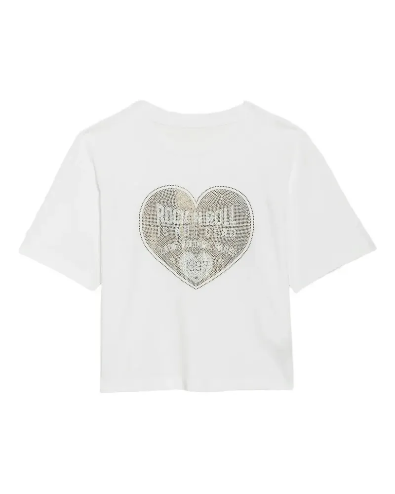 Zadig & Voltaire Taida T-Shirt mit Herzmuster - Weiß Weiß