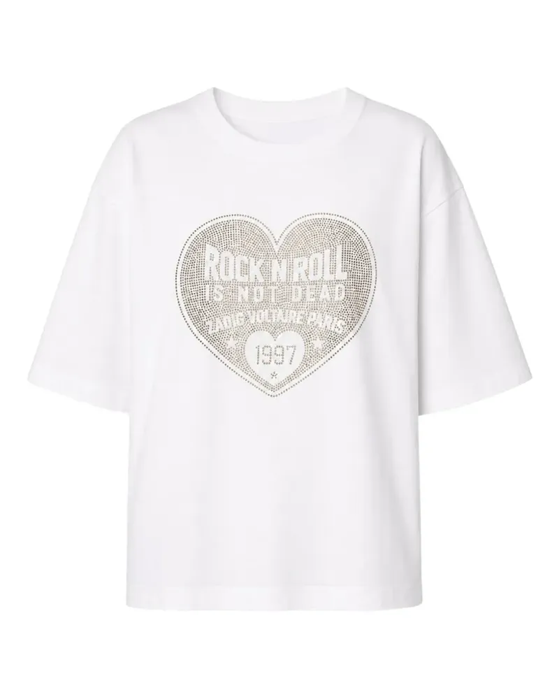 Zadig & Voltaire Taida T-Shirt mit Herzmuster - Weiß Weiß