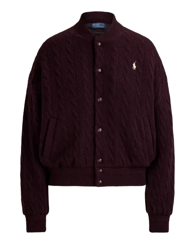 Ralph Lauren Cardigan mit Zopfmuster - Rot Rot