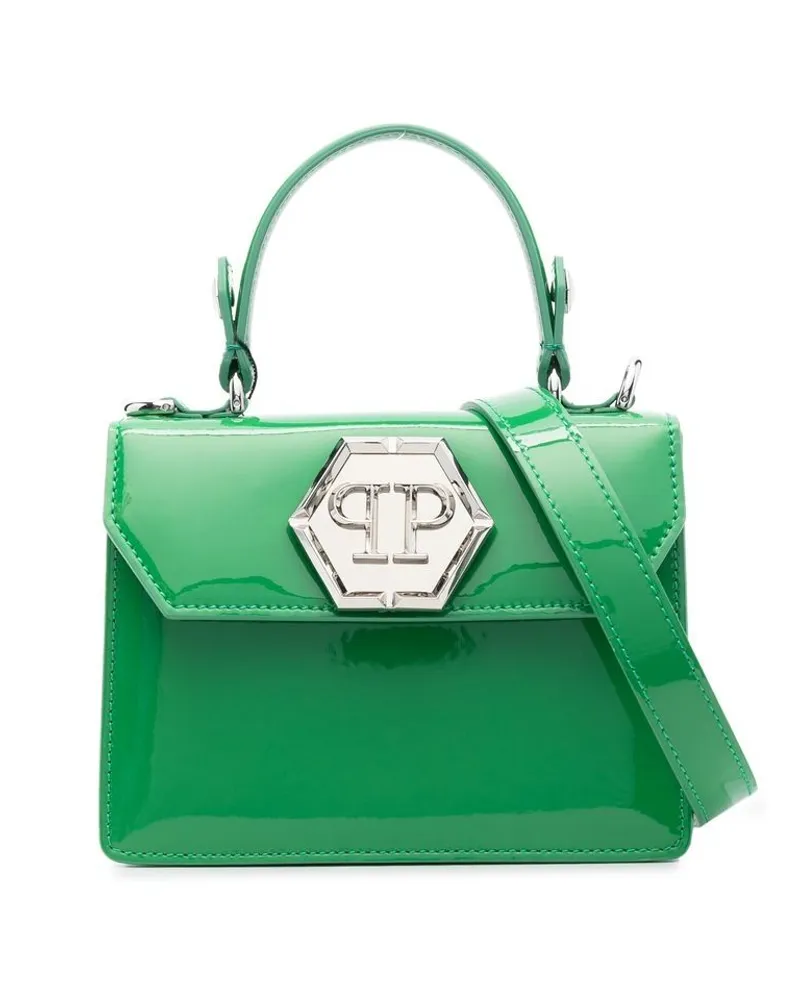 Philipp Plein Handtasche mit Logo-Schild - Grün Grün