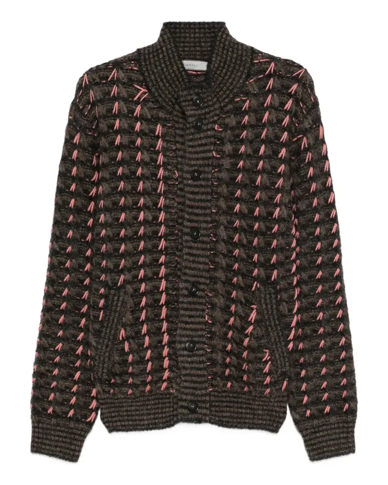 Canali Gemusterter Cardigan - Braun Braun