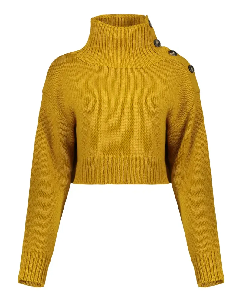 Yves Salomon high-collar cropped sweater - Gelb Gelb