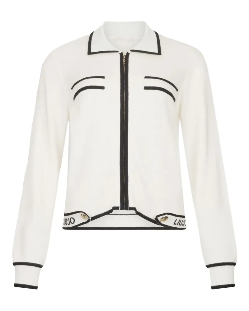 Liu Jo Reißverschluss-Cardigan mit Kragen - Weiß Weiß