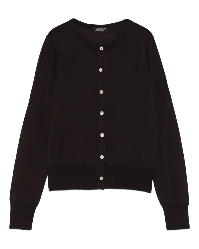 ARAGONA Fein gestrickter Cardigan - Braun Braun