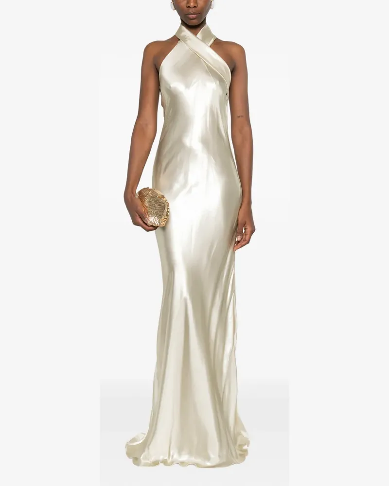 GALVAN Pandora halterneck maxi dress - Nude Nude