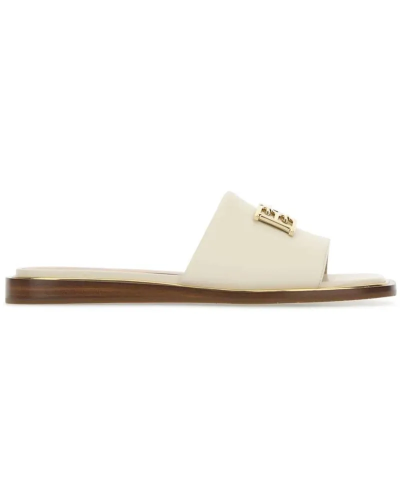 Bally Slipper mit Logo-Schild - Nude Nude
