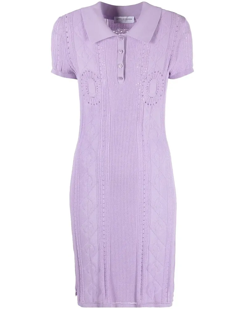 Marine Serre Tenniskleid mit Lochstrickmuster - Violett Violett