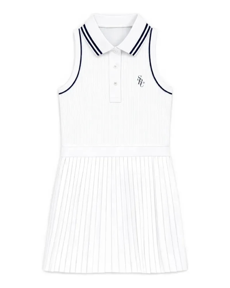 SPORTY & RICH Ruby SRC pleated polo mini dress - Weiß Weiß