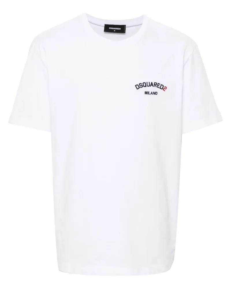 Dsquared2 T-Shirt mit Logo-Stickerei - Weiß Weiß