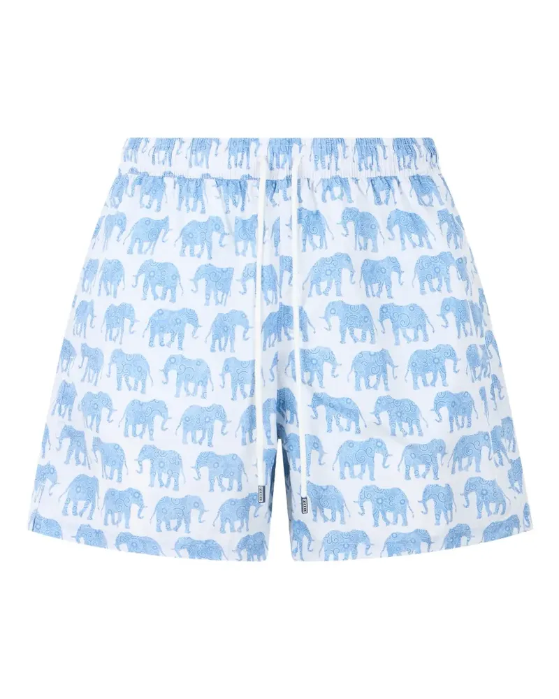 Fedeli elephant-print drawstring swim shorts - Blau Blau