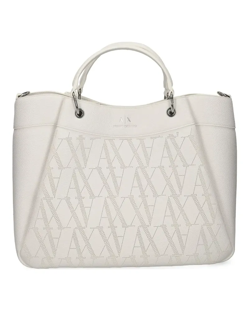 Armani Exchange Shopper mit Monogrammmuster - Weiß Weiß