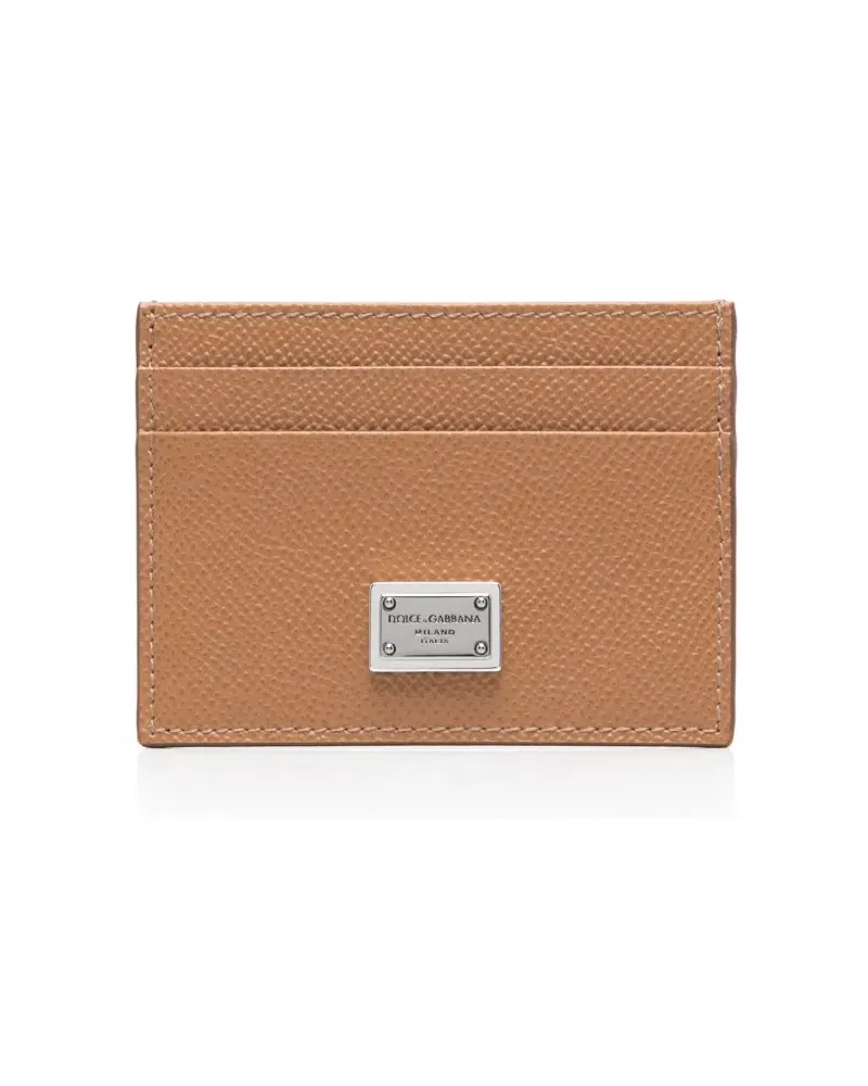 Dolce & Gabbana Kartenetui mit Logo-Schild - Braun Braun