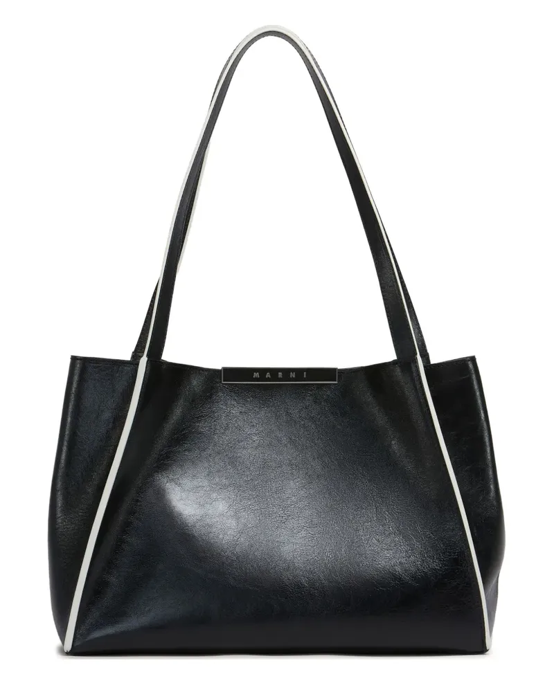 Marni Kleine Cresta Tote Bag - Schwarz Schwarz