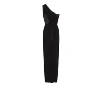 Drapiertes One-Shoulder-Kleid - Schwarz