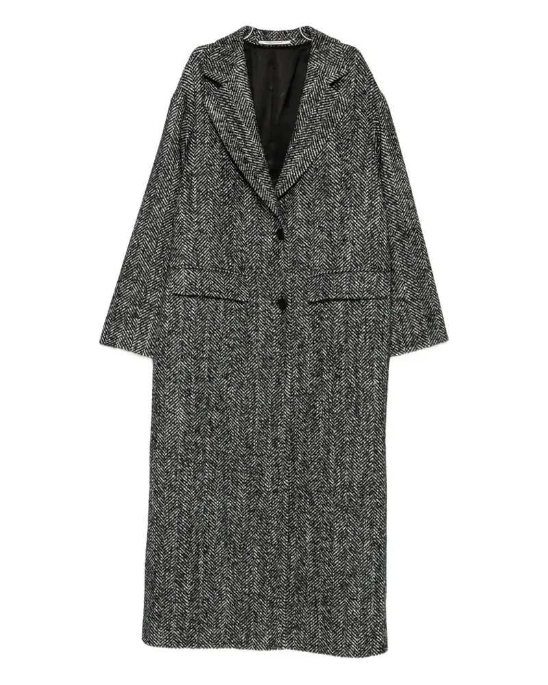Tagliatore herringbone single-breasted coat - Schwarz Schwarz