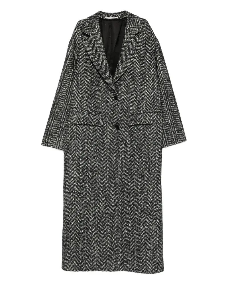 Tagliatore herringbone single-breasted coat - Schwarz Schwarz