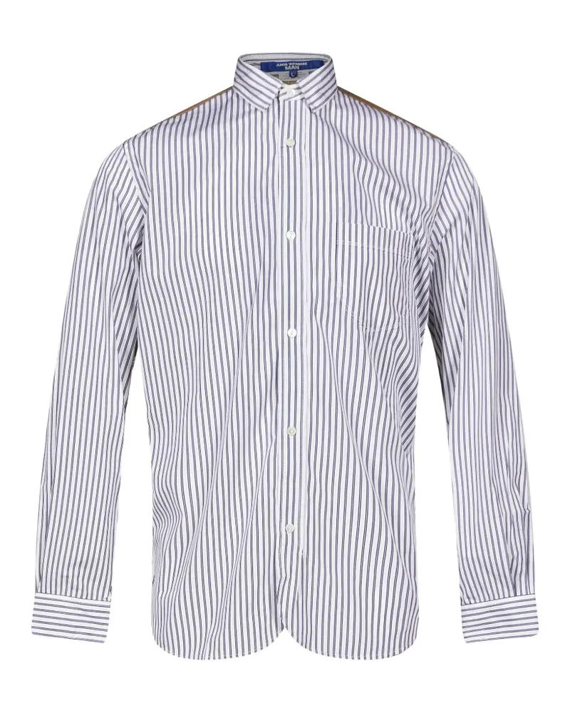 Junya Watanabe Hemd mit gestreiften Einsätzen - Blau Blau