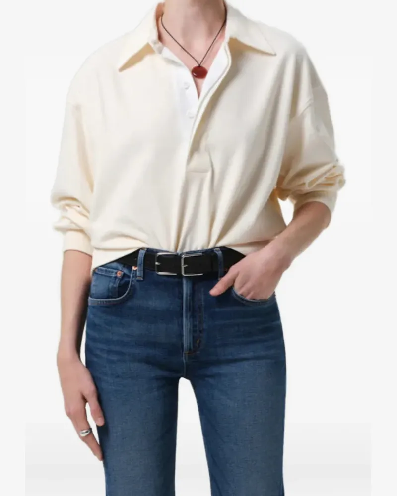 Citizens of humanity Aris long-sleeve polo top - Nude Nude